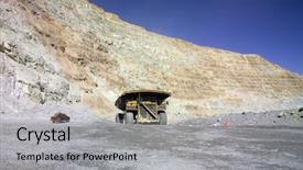  Presentation with copper - Presentation theme featuring a big mining truck background and a light gray colored foreground