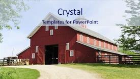  Presentation with barn - Presentation featuring a big red barn background and a sky blue colored foreground
