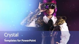  Presentation with stylized - Presentation theme consisting of a black background anime background and a ocean colored foreground