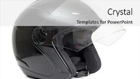  Presentation with motorcycle - Presentation theme enhanced with battered fish steak with colourful salad and vegetable background and a coral colored foreground