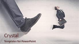  Presentation with shoe - Slide deck having whos boss - big foot in a black background and a lemonade colored foreground