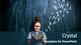  Presentation with education cute - Cool new slides with a blackboard school education backdrop and a ocean colored foreground