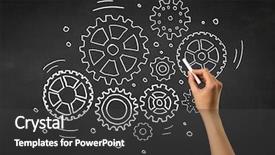  Presentation with chalk - Cool new presentation theme with a blackboard with gear backdrop and a dark gray colored foreground