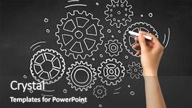  Presentation with chalk - Colorful slides enhanced with a blackboard with gear backdrop and a dark gray colored foreground