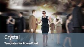  Presentation with tornado - Presentation design featuring a blindfold against storm background and a ocean colored foreground