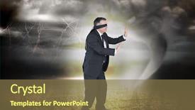  Presentation with storm - Presentation theme with a blindfold against storm background and a  colored foreground