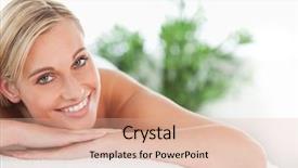  Presentation with wellness - Audience pleasing PPT theme consisting of a blonde woman lying backdrop and a lemonade colored foreground