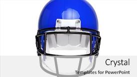  Presentation with football blue - Slides consisting of blue american football helmet background and a light gray colored foreground
