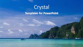  Presentation with divine - Presentation theme consisting of a blue heaven divine shoreline background and a teal colored foreground