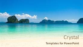  Presentation with heaven - Presentation theme featuring a-blue-heaven-paradise-wallpaper background and a cream colored foreground