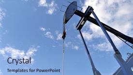  Presentation with pump - Colorful PPT theme enhanced with a blue pump jack backdrop and a light blue colored foreground