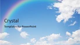  Presentation with sky rainbow - Presentation with a blue sky rainbow background and a light blue colored foreground