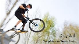  Presentation with mountain bike - Amazing presentation theme having a bmx mountain bike backdrop and a mint green colored foreground