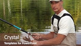  Presentation with old fishing boat - Cool new PPT theme with a boat and fishing backdrop and a tawny brown colored foreground