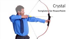  Presentation with bow and arrow - Audience pleasing PPT layouts consisting of a bow and arrow backdrop and a white colored foreground