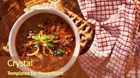  Presentation with chili - Cool new slides with a bowl of chili backdrop and a tawny brown colored foreground
