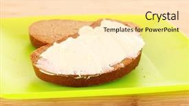  Presentation with pita bread on plate - PPT layouts with a bread with butter background and a lemonade colored foreground
