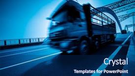  Presentation with truck - Cool new presentation design with a bridge of ciy backdrop and a navy blue colored foreground
