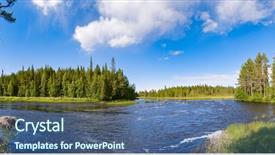  Presentation with republic day - Slide deck featuring a bright summer day background and a ocean colored foreground