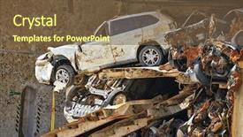  Presentation with ship - Slide deck having a broken sunk ship background and a tawny brown colored foreground