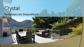  Presentation with dining table - Slide set featuring a building dining table background and a  colored foreground