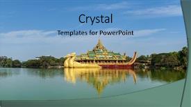  Presentation with royal - Beautiful theme featuring a burmese royal barge backdrop and a teal colored foreground