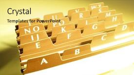  Presentation with index card - Presentation consisting of a business card index background and a yellow colored foreground