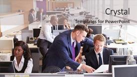  Presentation with busy work - Amazing presentation design having a busy open plan backdrop and a light gray colored foreground