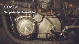 Presentation with motorcycle - Colorful PPT theme enhanced with a cafe-racer motorcycle backdrop and a dark gray colored foreground