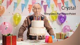  Presentation with retirement party - Cool new presentation theme with a cake and party backdrop and a  colored foreground