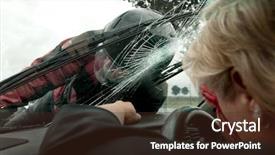  Presentation with car accident - Slide deck featuring person playing billiards lined up to shoot easy winning shot note shallow depth of field background and a gray colored foreground