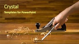  Presentation with fighter plane old airplane - Slide deck enhanced with a carpenter using wood background and a tawny brown colored foreground