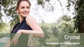  Presentation with elegant - PPT theme featuring a chair at riverside background and a gray colored foreground