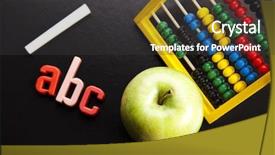  Presentation with school apple - Audience pleasing slides consisting of a chalkboard - healthy breakfast backdrop and a  colored foreground