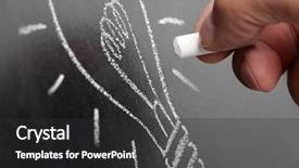  Presentation with chalkboard - Audience pleasing presentation theme consisting of a chalkboard symbolizing idea backdrop and a dark gray colored foreground
