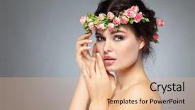  Presentation with light roses - Amazing PPT theme having a chaplet from roses backdrop and a lemonade colored foreground