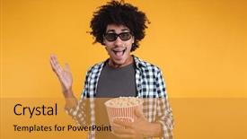  Presentation with rainbow over orad - Theme enhanced with a cheerful afro american background and a gold colored foreground