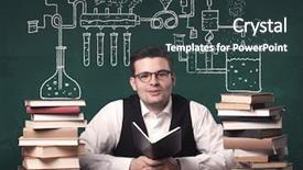  Presentation with middle school - Slides having a chemical process explanation background and a tawny brown colored foreground