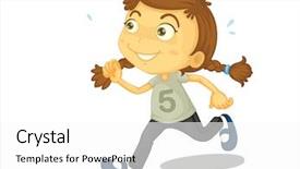  Presentation with vector - Presentation theme consisting of a child running - eps background and a white colored foreground
