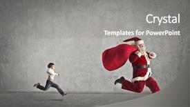  Presentation with gifts - Beautiful presentation theme featuring a child who chase backdrop and a gray colored foreground