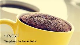  Presentation with muffin - Presentation featuring a chocolate mug cake background and a yellow colored foreground