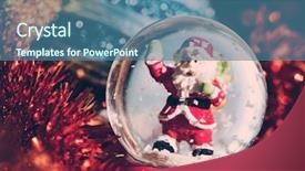  Presentation with santa - Slide deck with a christmas snow globe background and a ocean colored foreground