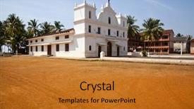  Presentation with goa - Beautiful slide set featuring a church goa india backdrop and a gold colored foreground