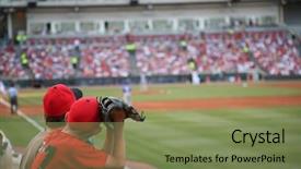  Presentation with cincinnati - Audience pleasing presentation consisting of a cincinnati reds baseball backdrop and a violet colored foreground