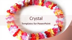  Presentation with colorful flower - PPT theme enhanced with a circle of lei background and a lemonade colored foreground