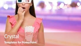  Presentation with scary movie - PPT layouts featuring a city by night background and a coral colored foreground