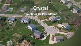  Presentation with neighborhood - Slide set having a classic suburban neighborhood background and a tawny brown colored foreground