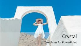  Presentation with greece blue - Slides consisting of a clear blue sky background and a light gray colored foreground