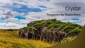  Presentation with hurricane - Theme having a cloudy windy day background and a light blue colored foreground