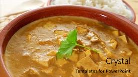  Presentation with coconut - PPT theme having a coconut and tofu background and a gold colored foreground